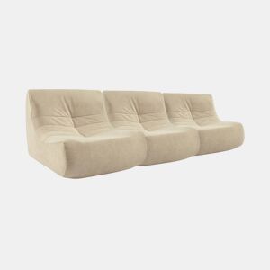 Sofá modular de veludo de 3 lugares, Sokol veludo, Beige, 91x105x72 cm