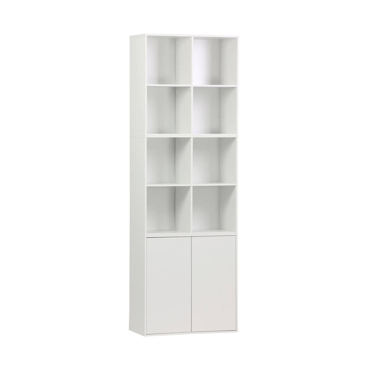 Estantería modular, 8 nichos, 2 puertas blanco - 70x35x70 cm
