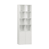 Estante, biblioteca modular decoração madeira, 2 portas e 8 nichos, Kompo, Branco, 70x35x70 cm