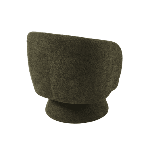 Cadeira giratória 360° em tecido texturado , Elias, Verde caqui, 76x76x76.5 cm