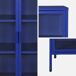 Aparador, vitrina de acero y vidrio templado con 2 puertas, 180cm 80 Aparador, vitrina de acero y vidrio templado con 2 puertas, 180cm 80 Azul