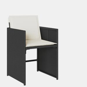 Cadeiras de jardim - Cadeiras de exterior com almofadões 4 pcs vime PE preto