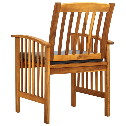 Cadeiras de jantar p jardim - Cadeiras de exterior 3 pcs c almofadões acácia maciça