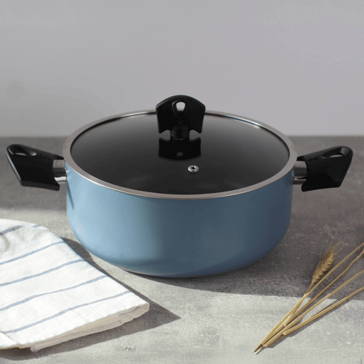 Conjunto de 2 panelas Ø20Ø24cm com tampas em alumínio prensado e 5 utensílios de silicone NOIA San Ignacio