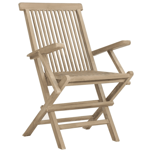 Cadeiras de jardim - Cadeiras de exterior dobráveis 4 pcs 56x61x89cm teca maciça cinza