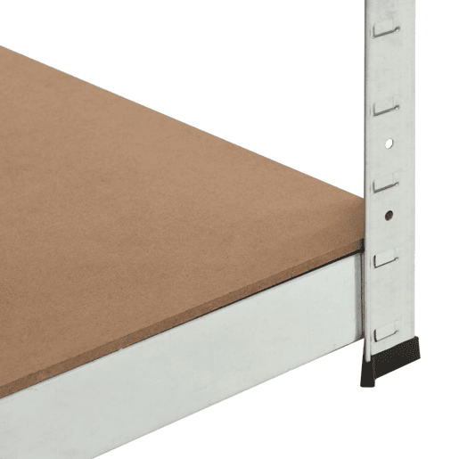 Prateleira de armazenamento para carga pesada, oficina robusta, ferramentas de garagem, prata 90 x 90 x 180 cm aço e MDF 02_0000704