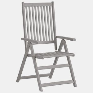 Cadeiras de jardim - Cadeiras de exterior reclináveis 8 pcs acácia maciça cinzento