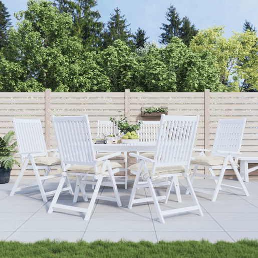 Almofadões de cadeira - Almofadas de exterior 6 pcs 50x50x7cm tecido oxford branco nata