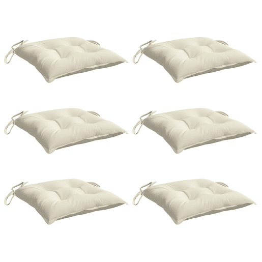 Almofadões de cadeira - Almofadas de exterior 6 pcs 50x50x7cm tecido oxford branco nata