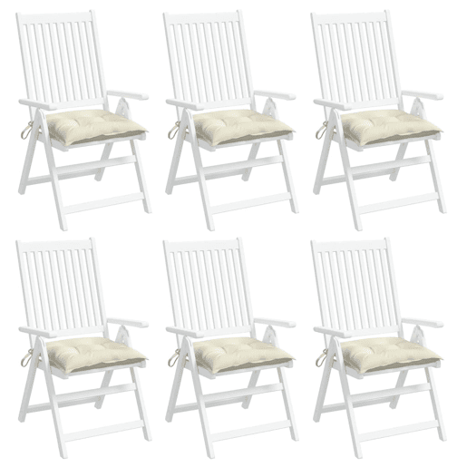 Almofadões de cadeira - Almofadas de exterior 6 pcs 50x50x7cm tecido oxford branco nata