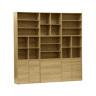 Kit prateleira, estante modular decoração madeira, 9 elementos, Kompo, Carvalho, 210x35x210 cm