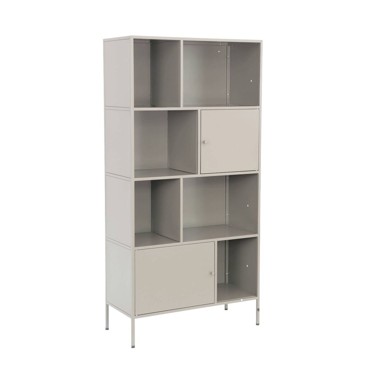 Aparador, mueble de almacenamiento industrial de metal con 8 80 Beige