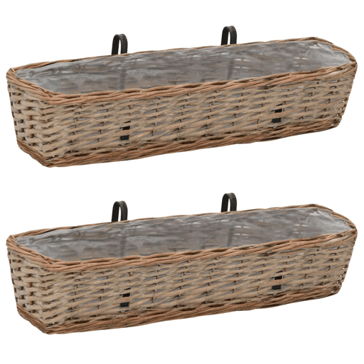 Conjunto de 2 floreiras de vime para varanda com forro de PE 80 cm marrom 02_0000886