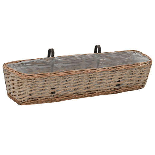 Conjunto de 2 floreiras de vime para varanda com forro de PE 80 cm marrom 02_0000886