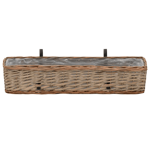 Conjunto de 2 floreiras de vime para varanda com forro de PE 80 cm marrom 02_0000886