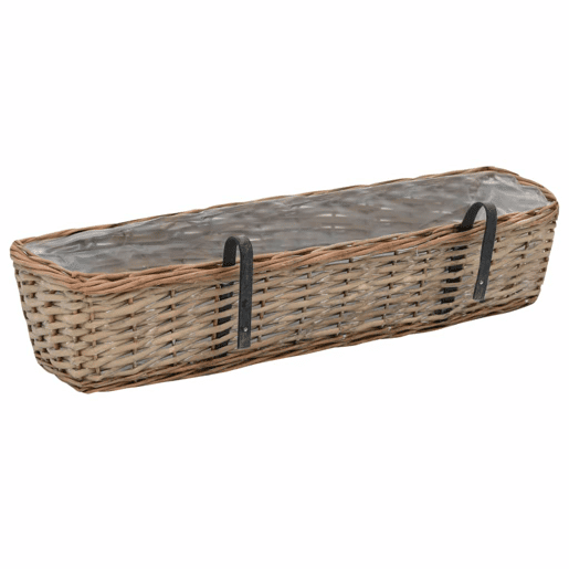 Conjunto de 2 floreiras de vime para varanda com forro de PE 80 cm marrom 02_0000886