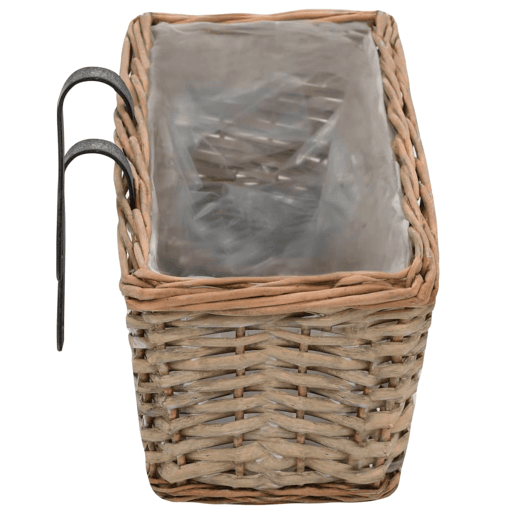 Conjunto de 2 floreiras de vime para varanda com forro de PE 80 cm marrom 02_0000886
