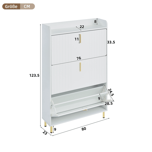 Sapateira de mdf com 3 tabuleiros,branco Sapateira de mdf com 3 tabuleiros,branco