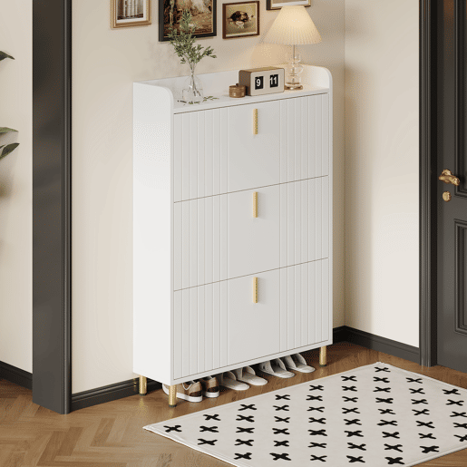 Sapateira de mdf com 3 tabuleiros,branco Sapateira de mdf com 3 tabuleiros,branco