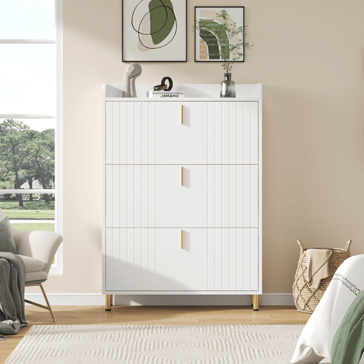 Sapateira de mdf com 3 tabuleiros,branco Sapateira de mdf com 3 tabuleiros,branco