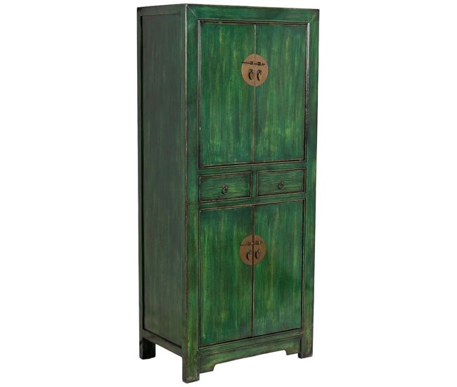 Armario de madera verde 80x48x184h cm