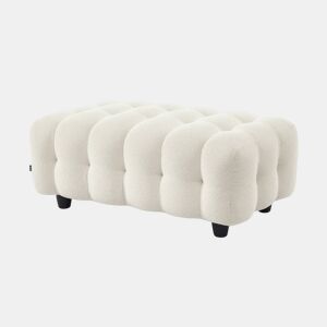 Puff para sofá textura boucle de 3 lugares, Leon boucle, Creme, 115x70x48 cm