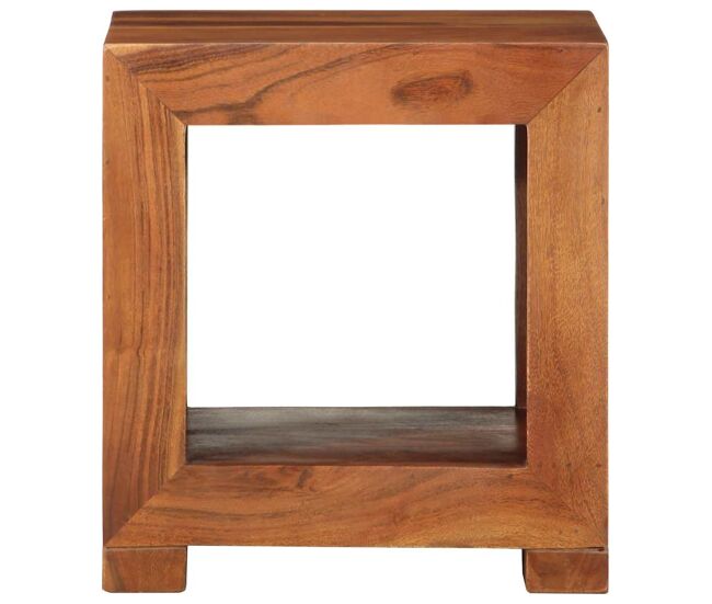 Mesa auxiliar madera maciza acacia 37x29x40 cm