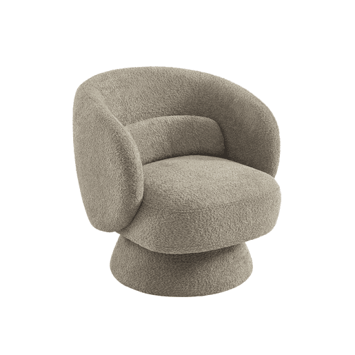 Cadeira giratória 360° em tecido texturado , Elias, Beige, 76x76x76.5 cm