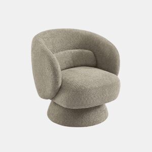 Cadeira giratória 360° em tecido texturado , Elias, Beige, 76x76x76.5 cm