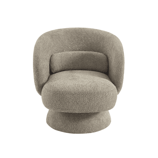Cadeira giratória 360° em tecido texturado , Elias, Beige, 76x76x76.5 cm