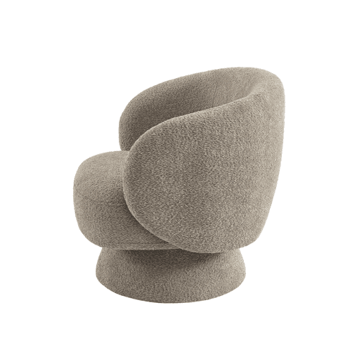 Cadeira giratória 360° em tecido texturado , Elias, Beige, 76x76x76.5 cm