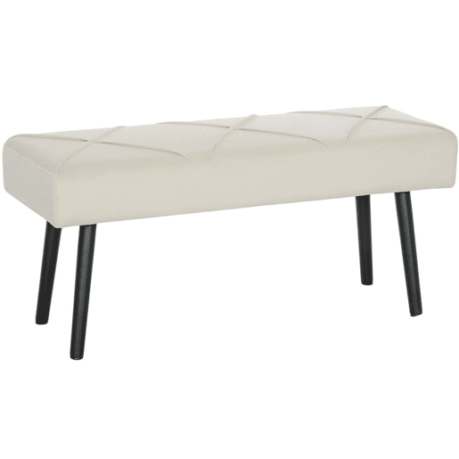 HOMCOM Banco de Pé de Cama Multifuncional Banco de Pé de Cama Moderno Banco de Dormitório com Pés de Aço e Assento Acolchoado Carga Máxima 120 kg Entrada Corredor 100x36x45 cm Creme