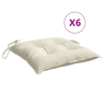 Almofadões de cadeira - Almofadas de exterior 6 pcs 40x40x7cm tecido oxford branco nata