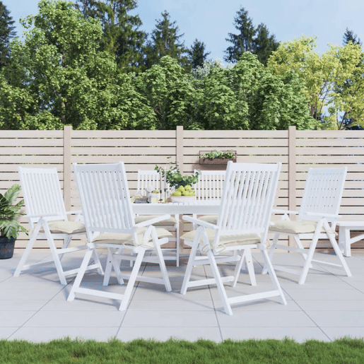 Almofadões de cadeira - Almofadas de exterior 6 pcs 40x40x7cm tecido oxford branco nata