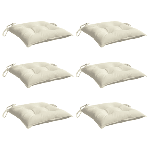 Almofadões de cadeira - Almofadas de exterior 6 pcs 40x40x7cm tecido oxford branco nata