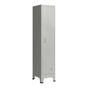 Armário de armário de escritório para escritório, oficina, quarto, aço metálico com 1 porta de aço lacado 180 x 38 x 45 cm cinza 03_0006345
