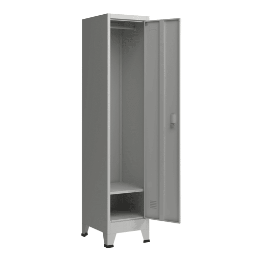 Armário de armário de escritório para escritório, oficina, quarto, aço metálico com 1 porta de aço lacado 180 x 38 x 45 cm cinza 03_0006345