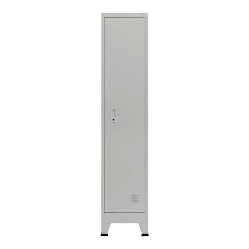 Armário de armário de escritório para escritório, oficina, quarto, aço metálico com 1 porta de aço lacado 180 x 38 x 45 cm cinza 03_0006345