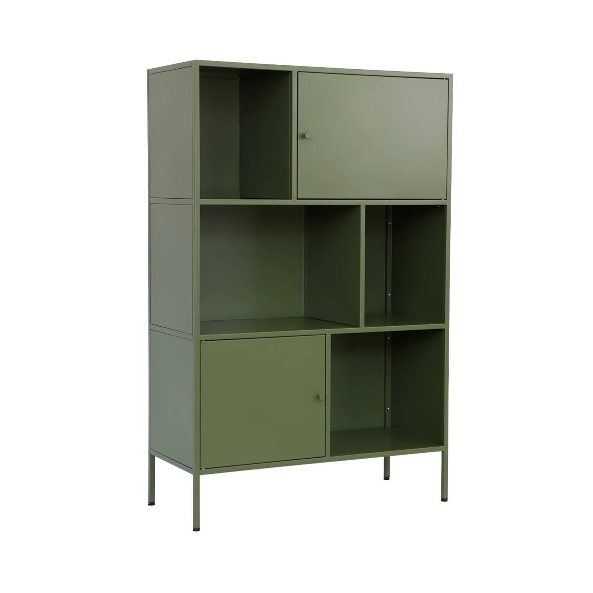 Aparador estilo industrial de metal, 8 compartimentos 80 Verde