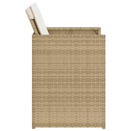 Cadeiras de jardim - Cadeiras de exterior com almofadões 4 pcs vime PE bege