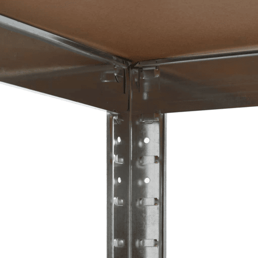 Prateleira de armazenamento para carga pesada, oficina robusta, ferramentas de garagem, prata 75 x 75 x 180 cm aço e MDF 02_0000701