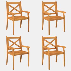 Cadeiras de jantar para exterior - Cadeiras de jardim 4 pcs acácia maciça