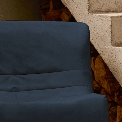 Sofá modular de veludo de 3 lugares, Sokol veludo, Azul escuro, 91x105x72 cm