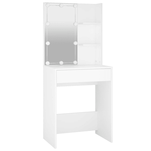 Penteadeira de design contemporâneo com LED 60 x 40 x 140 cm branco 02_0006244