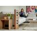 Torre de Sonido Bluetooth con Reproductor de CD Torre de Sonido Bluetooth con Reproductor de CD Blanco/ Madera