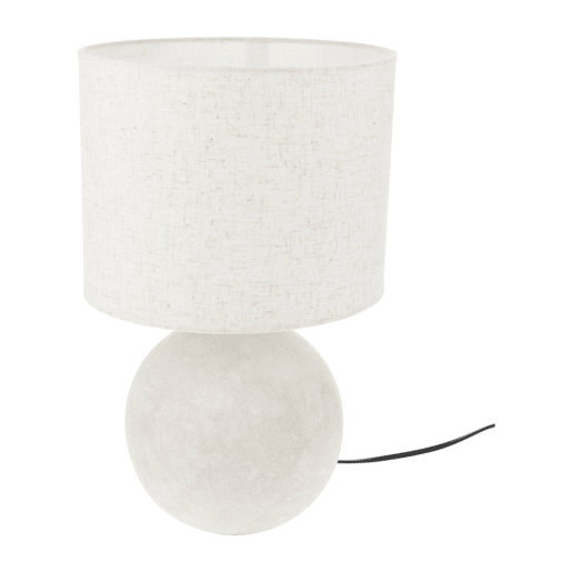 Abajur de mesa E14 40W em cerâmica na cor branco-creme, altura 36,5 cm. Abajur de mesa E14 40W em cerâmica na cor branco-creme, altura 36,5 cm.