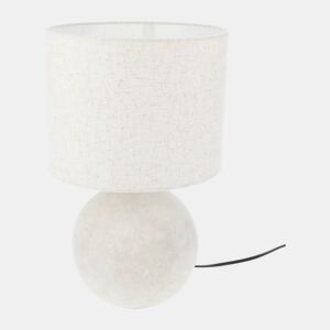 Abajur de mesa E14 40W em cerâmica na cor branco-creme, altura 36,5 cm.