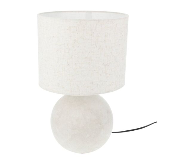 Lámpara de mesa e14 40w de gres en color blanco roto h. 36,5cm