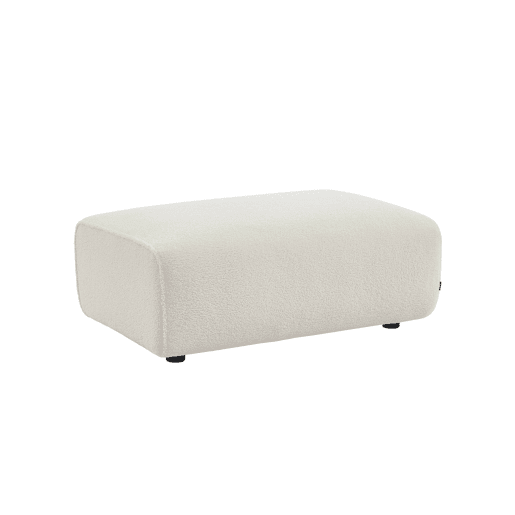 Pouf, descanso para os pés para sofá boucle de 3 lugares, Wallas boucle, Creme, 102x70x41 cm