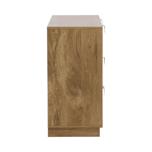 Cômoda efeito madeira de mangueira entalhada, 6 gavetas, Celian, Manguier, 120x39x79 cm